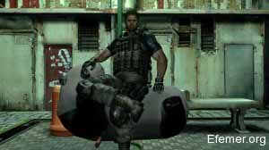 Крис Редфилд на панде в Resident Evil 6