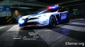 Полицейский Mercedes-Benz SLR McLaren 722 Edition, Need For Speed Hot Pursuit