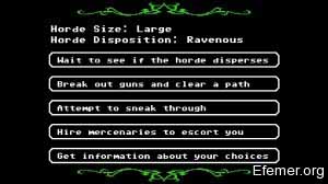 Выбор действий при виде орды зомби в игре Organ Trail: Director's cut