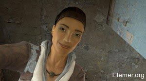 лицо Аликс Вэнс в игре Half-Life 2