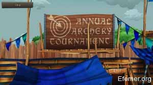 Табличка "Annuak archery cournamenc", Castle Storm