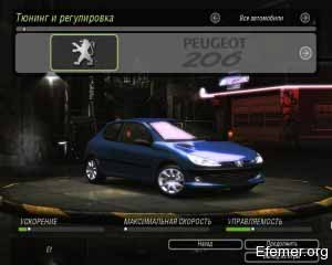 сток Peugeot 206 NFS Undegraund 2