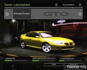 Pontiac GTO сток NFS Undegraund 2