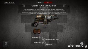 Описание огнемёта Onibi Flamethrower