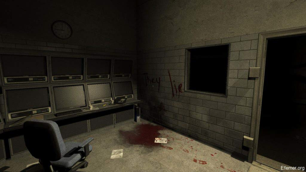 Комната охраны в игре Outlast 1