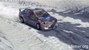 Mitsubishi Lancer EVO IX на трассе в игре WRC 4