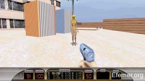 Девушка на пляже в игре Duke Nukem 3D: Megaton Edition
