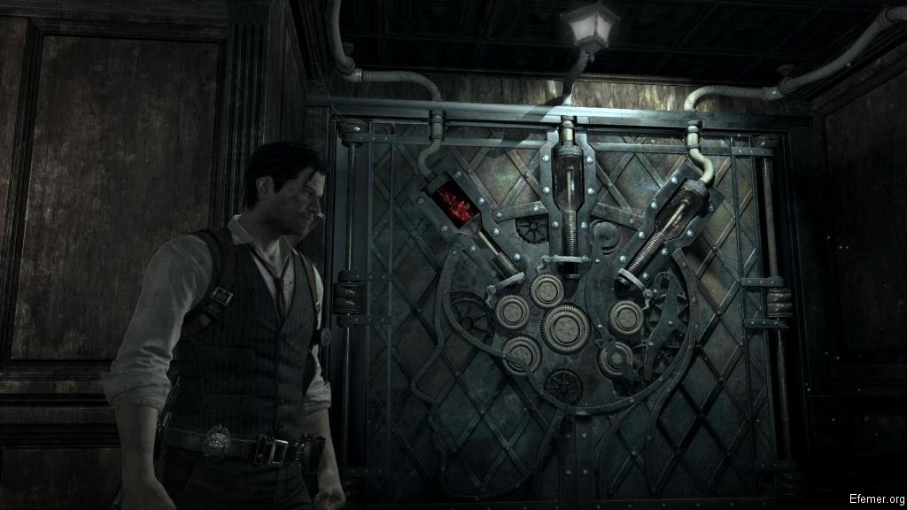 Дверь с жидкостями в игре The Evil Within 1
