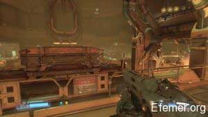 Открывающий вход на классический уровень рычаг, Doom 2016