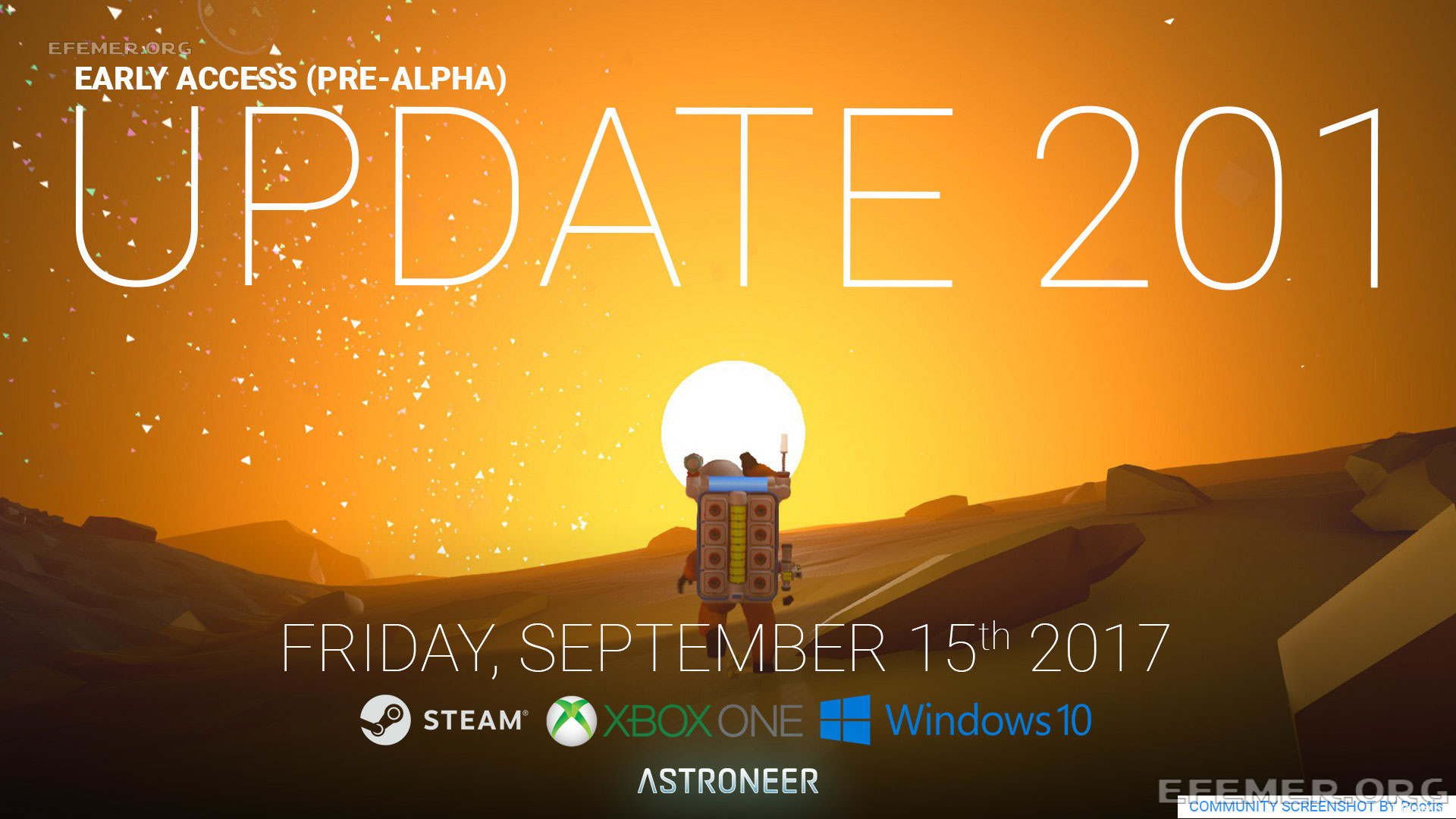 Обложка обновления 201 из игры Astroneer