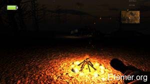 Скриншот костра из игры Nyctophobia