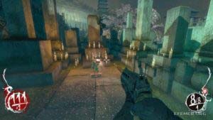 Скриншот статуэтки Тентоки №1, стоящей на кладбище, Shadow Warrior 2013