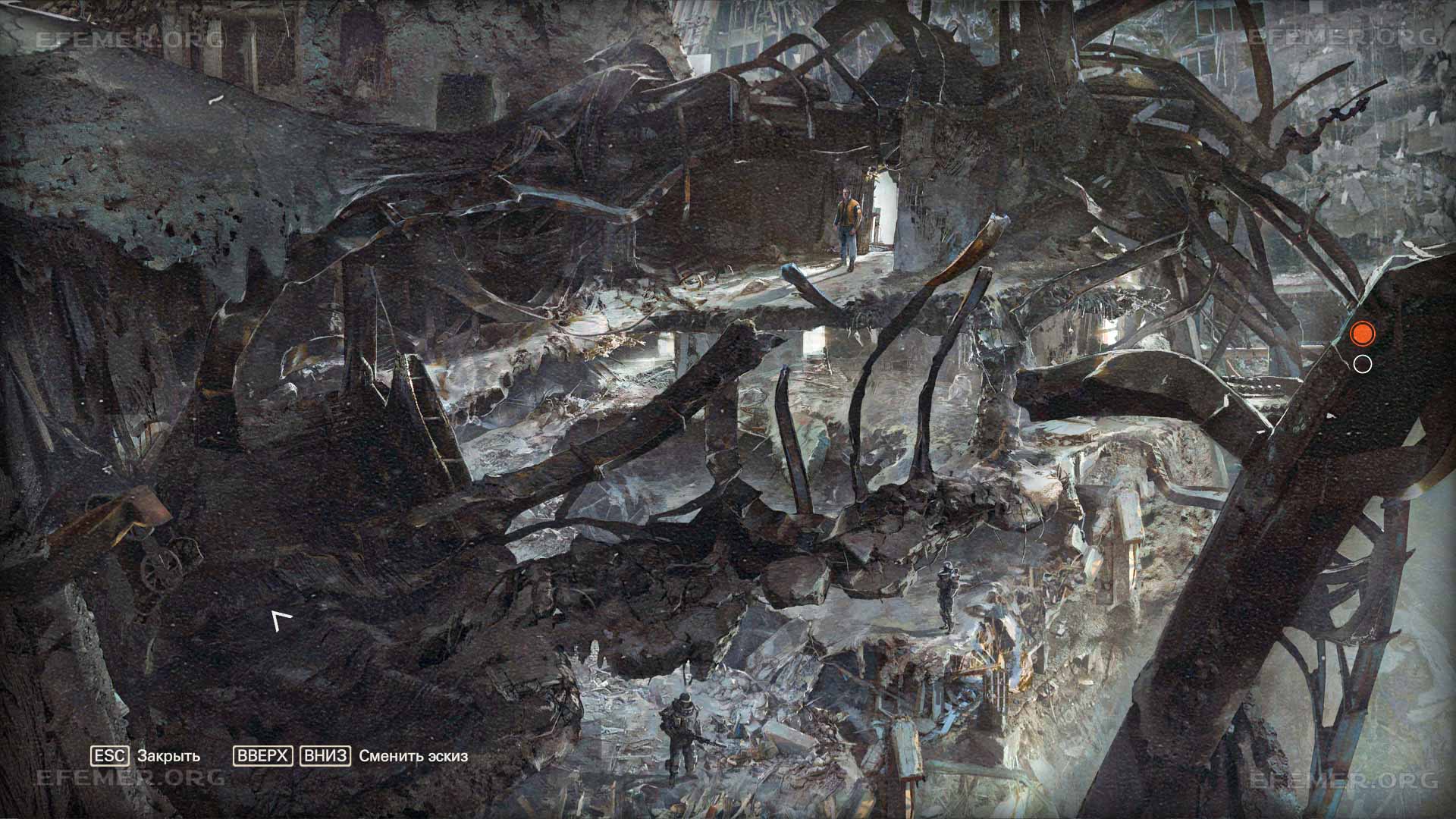 Арт «Разрушенный район» из игры Wolfenstein II: The New Colossus