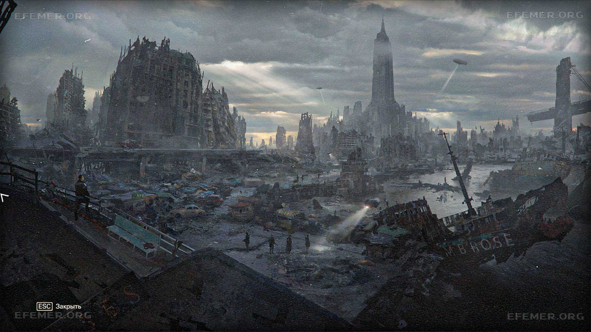 Арт «Панорама Манхэттена» из игры Wolfenstein II: The New Colossus