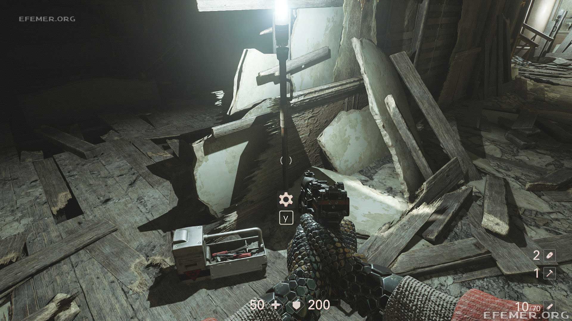Улучшение оружия №1 Модификатор оружия №1, лежащий на полу, Wolfenstein II: The New Colossus