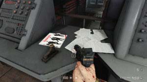 Запись №6 «The Bunkers: «Toe The Line», лежащая возле пульта, Wolfenstein II: The New Colossus