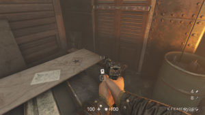 Карточка звезды №53 «Ник Фёрм», лежащая на доске, Wolfenstein II: The New Colossus