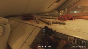Эскиз №46 «Лазерхунд и другая техника», лежащий на пульте , Wolfenstein II: The New Colossus
