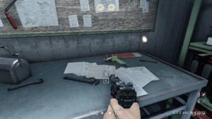 Эскиз №30 «Противоатомное убежище в Манхэттене», лежащий на столе, Wolfenstein II: The New Colossus