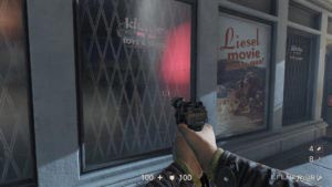 Витрина магазина, на которой спрятана игрушка Макса №6, Wolfenstein II: The New Colossus