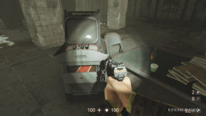 Эскиз №48 «Тир, ангар и шахты», лежащий в тумбочке, Wolfenstein II: The New Colossus