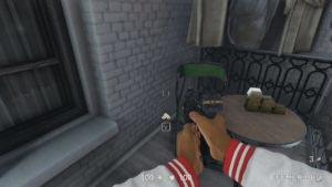 Золото №7 «Полицейский участок», лежащее на столике, Wolfenstein II: The New Colossus
