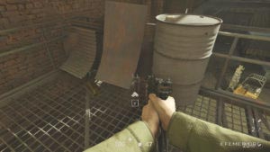Золото №3, лежащее около бочки, Wolfenstein II: The New Colossus