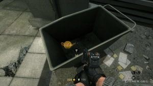Золотой чайник, лежащий в тележке, Wolfenstein: The New Order