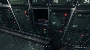 Фрагмент кода машины «Энигма» 8:4, спрятанный в ячейке, Wolfenstein: The New Order