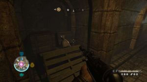 Золото №40, лежащее возле ящиков, Wolfenstein 2009