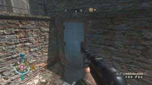 Металлическая дверь как ориентир для коллекционных предметов, Wolfenstein 2009