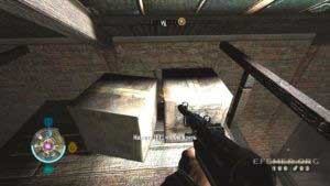 Золото №42, лежащее между ящиков, Wolfenstein 2009
