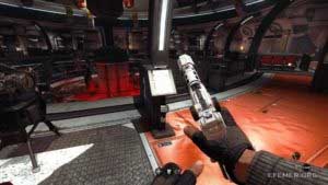 План Лунной станции, лежащий на постаменте, Wolfenstein: The New Order