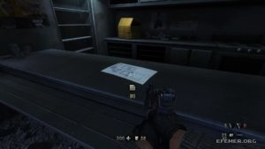 План эвакуации Наутики, лежащий на прилавке, Wolfenstein: The New Order
