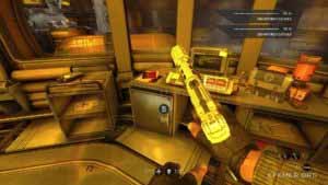 Фрагмент кода машины «Энигма» 4:8, лежащий рядом с компьютером, Wolfenstein: The New Order