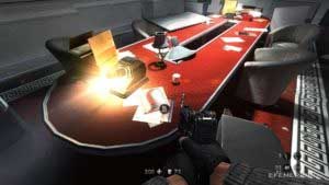Фрагмент кода машины «Энигма» 5:3, лежащий рядом с проектором, Wolfenstein: The New Order