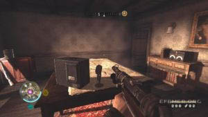 Данные, лежащие в разных углах комнаты, Wolfenstein 2009