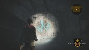 Рисунок Кафки №3, нанесённый на стену, Resident Evil Revelations 2
