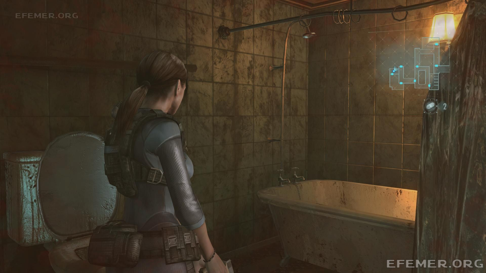 Ванная комната как ориентир для отпечатка №8, Resident Evil Revelations