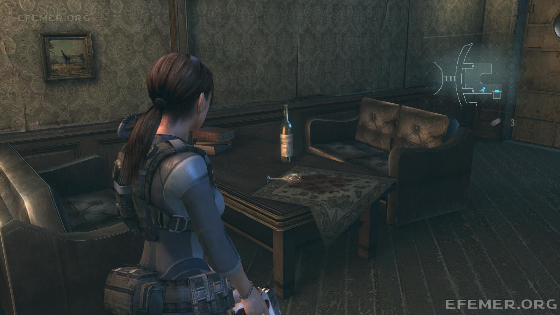 Столик как ориентир для отпечатка №15, Resident Evil Revelations