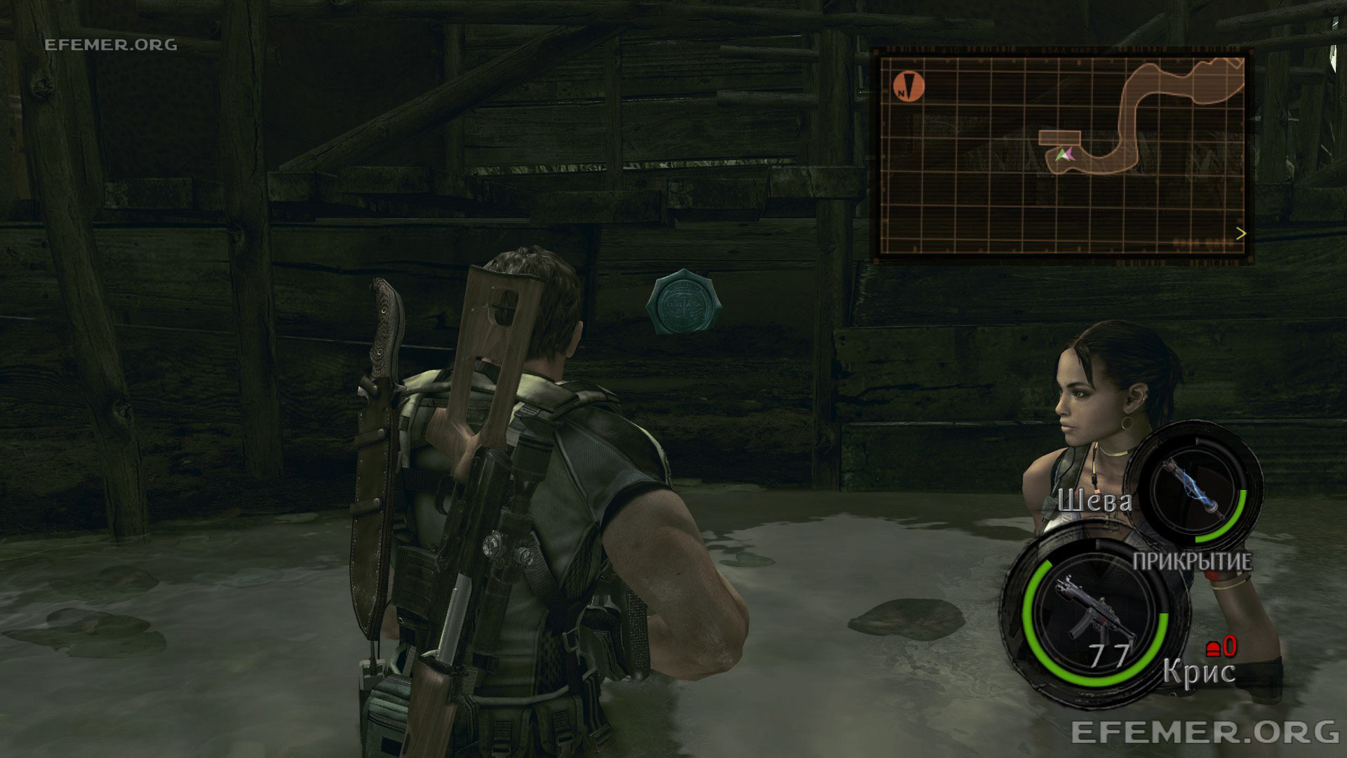 Эмблема BSAA №15, скрытая под помостом Эмблема BSAA №15, скрытая под помостом, Resident Evil 5