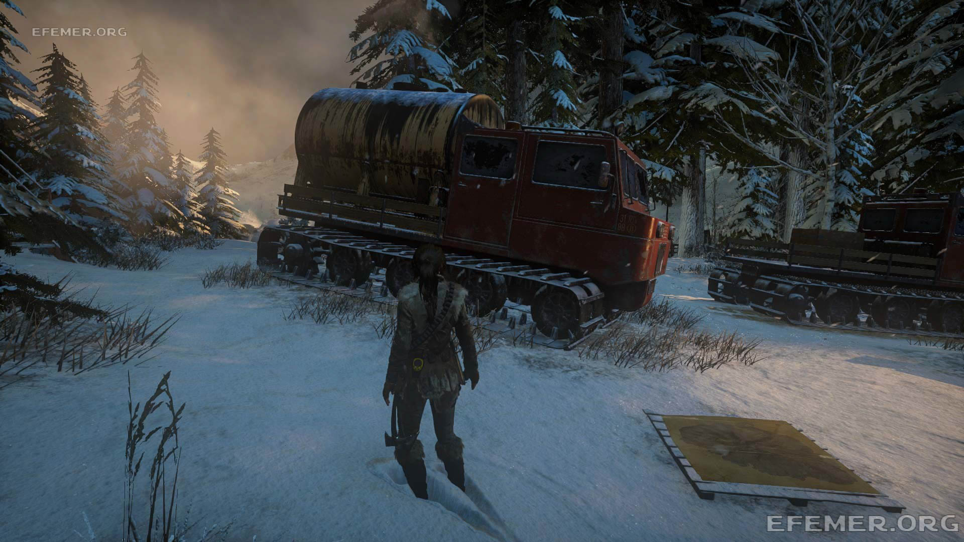 Вездеход с цистерной в игре Rise Tomb Raider