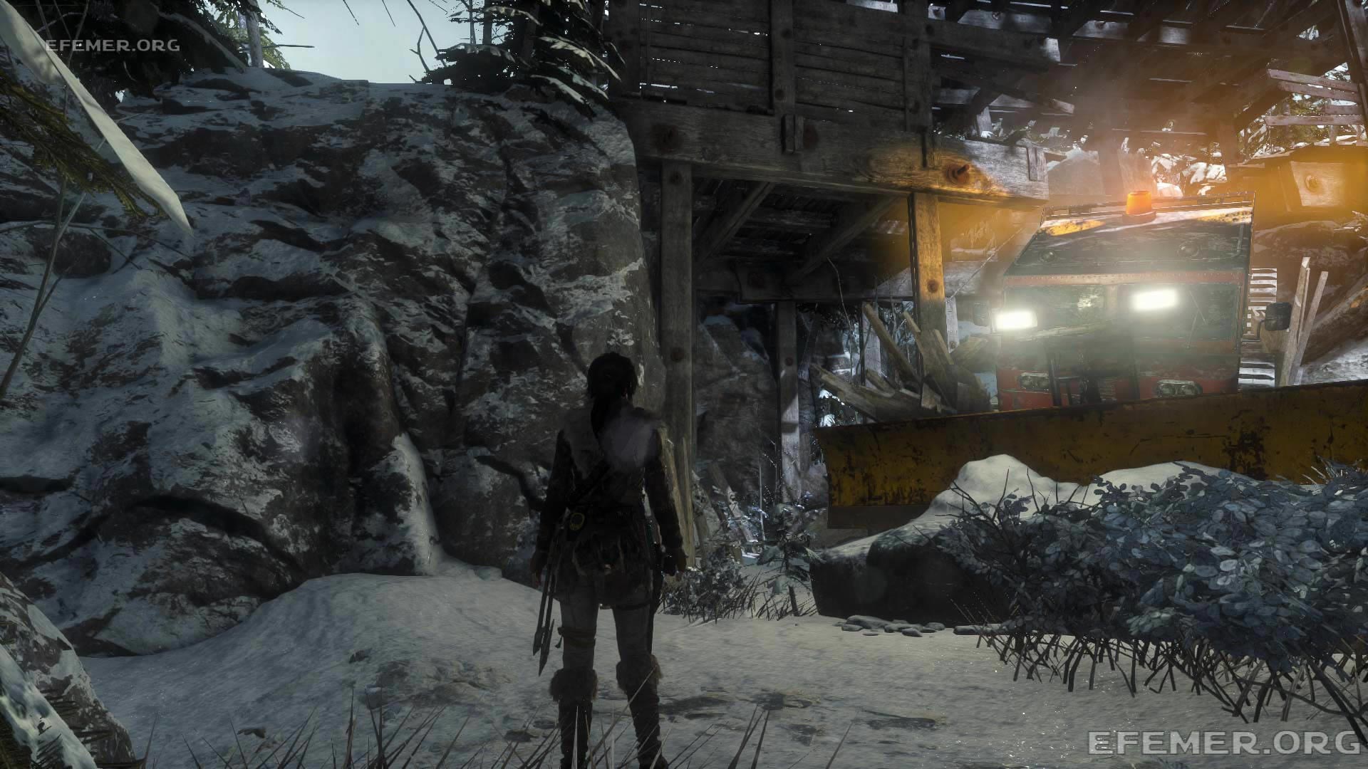 Снегоочиститель как ориентир для карты архивариуса, Rise Tomb Raider