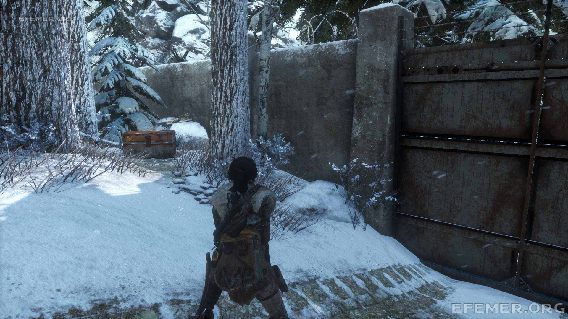 Несгораемый ящик №1, стоящий рядом с воротами, Rise Tomb Raider