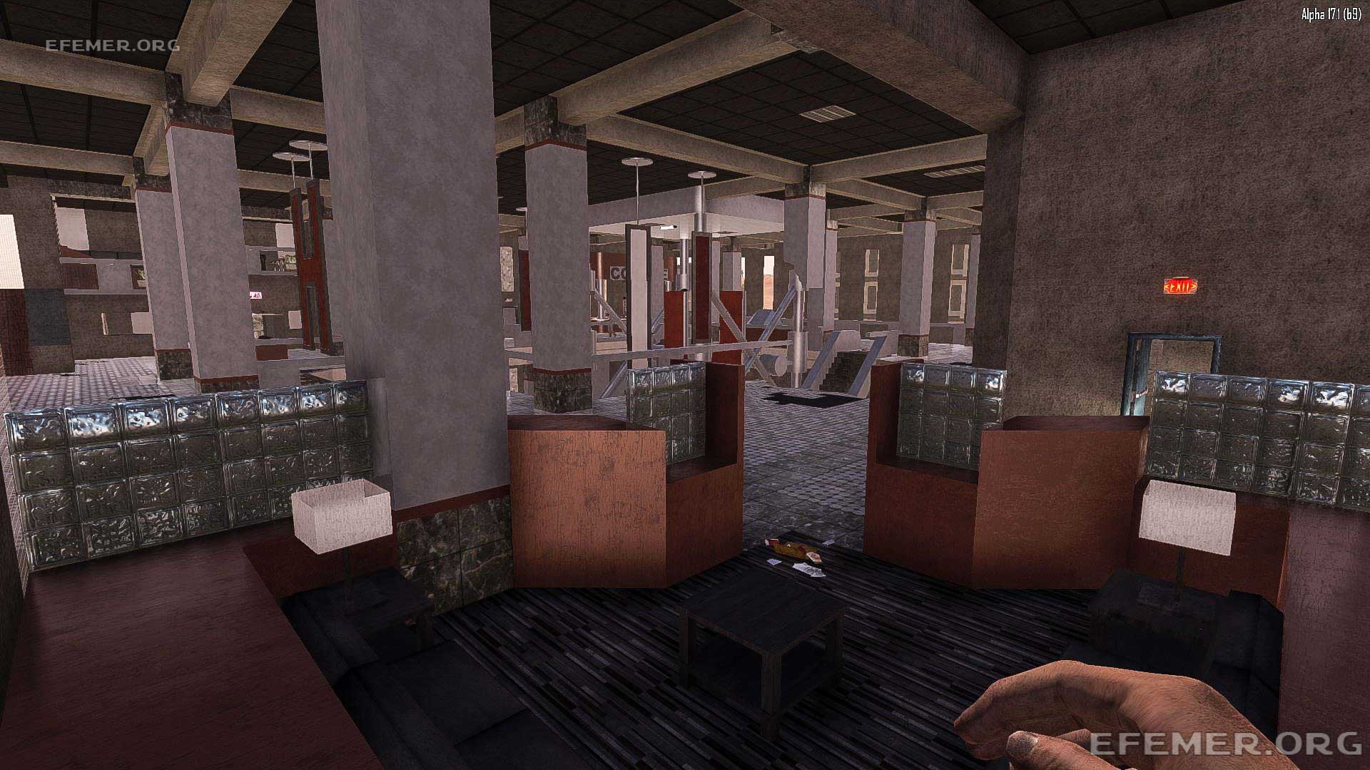 Скриншот интерьера здания в игре 7 Days to Die