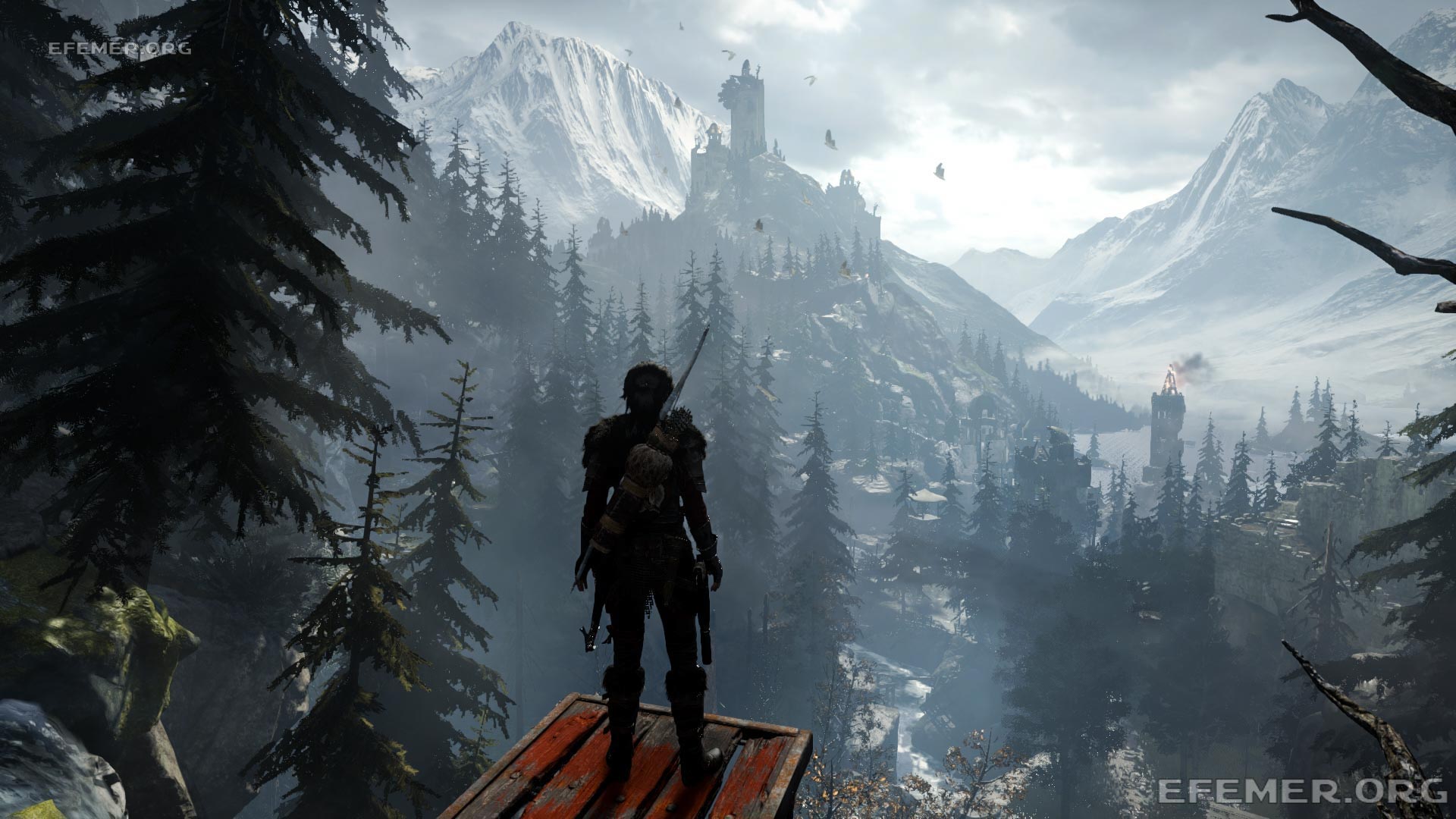 Вид на Геотермальную долину из игры Rise Tomb Raider