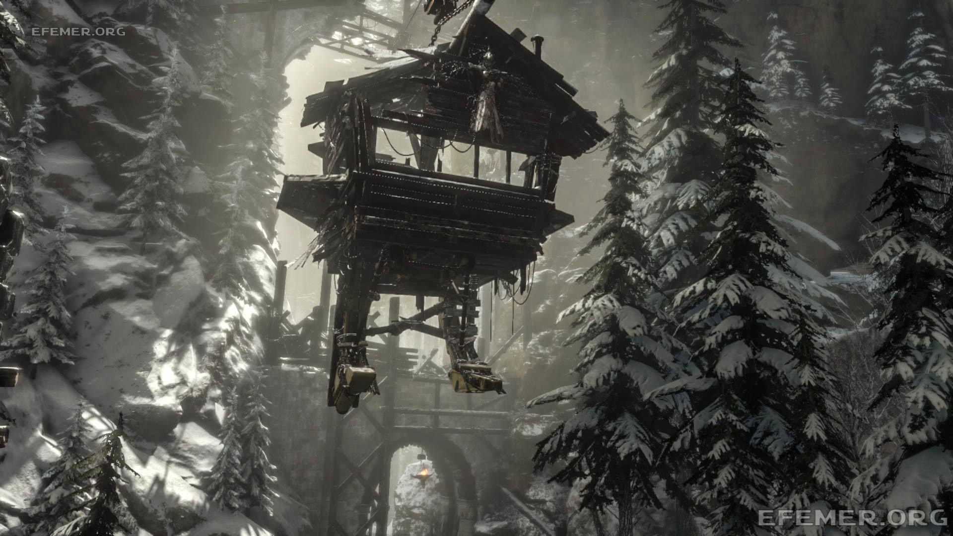 Избушка на ножках в игре Rise Tomb Raider