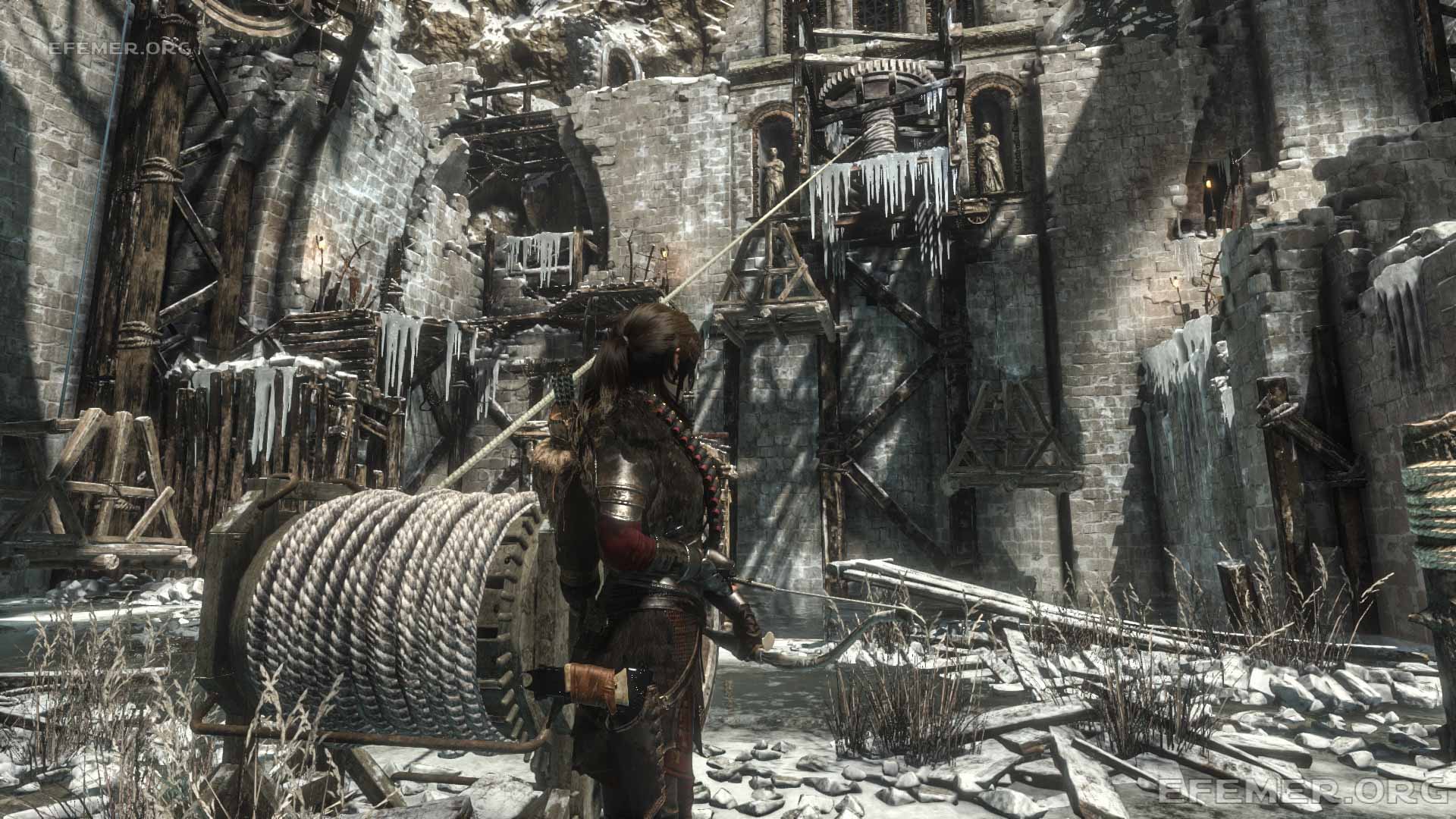 Закреплённая верёвка, Rise Tomb Raider
