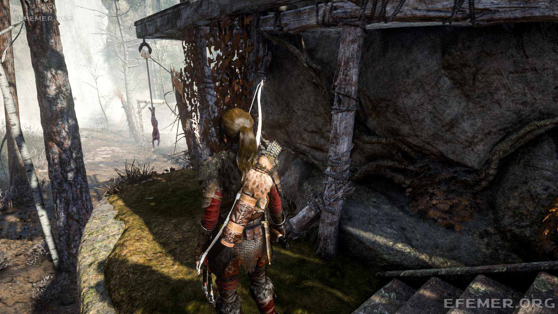 Кролик №3, висящий под помостом, Rise Tomb Raider