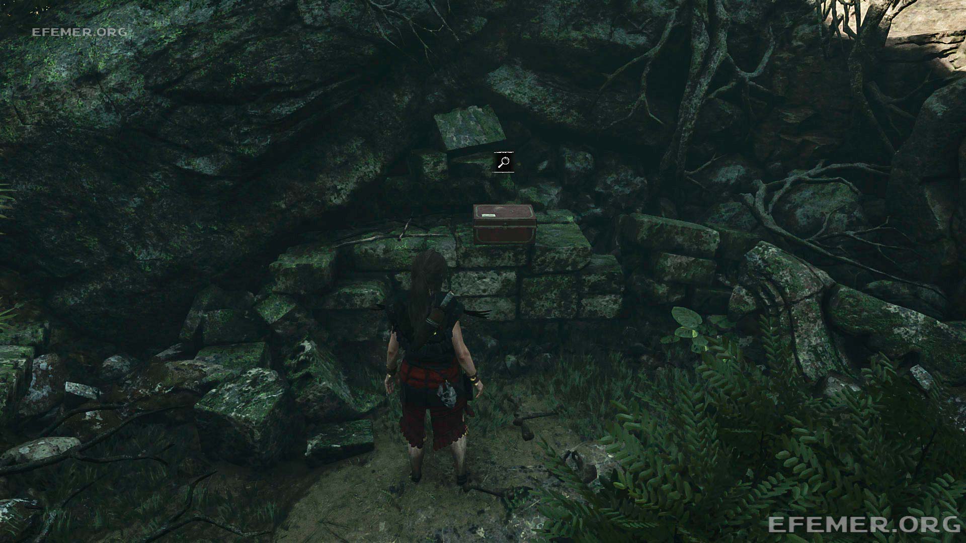 Артефакт №2 «Носовой платок», валяющийся на кладке кирпичей, Shadow Tomb Raider